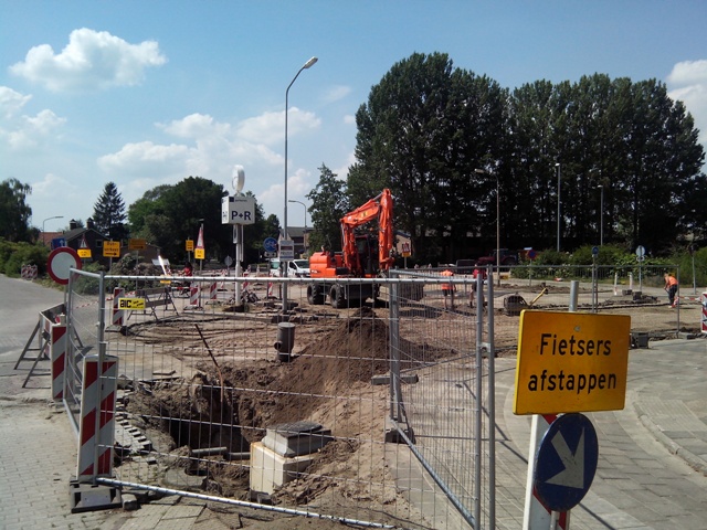 Harderwijk Stationsplein voorbereidingen tunnel juli 2014